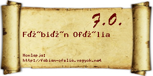 Fábián Ofélia névjegykártya